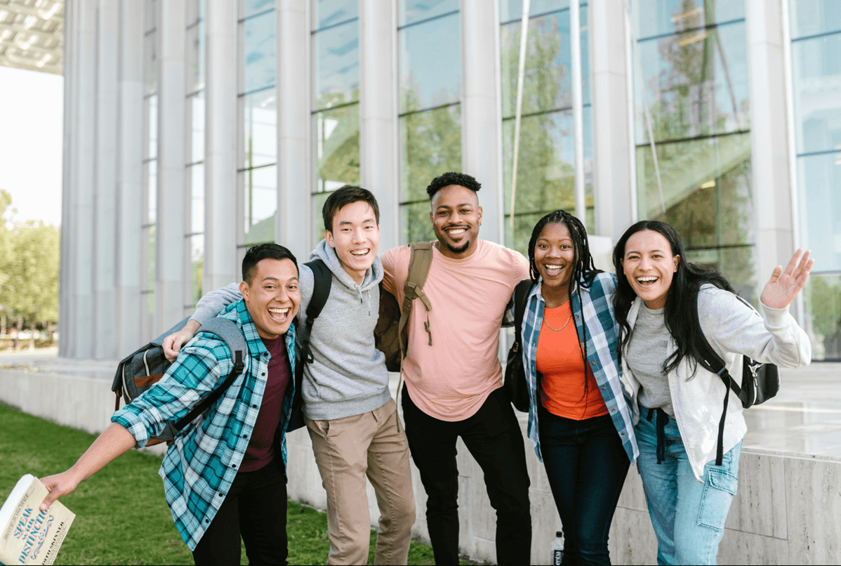 Happy students celebrating